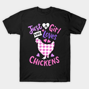 Kids Just A Girl Who Loves Chickens Chicken Hen Love Cute T-Shirt